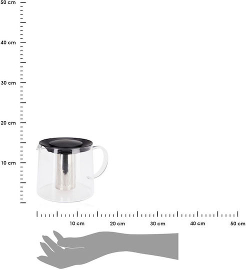 HowHomely Стъклен Чайник с Филтър Прозрачен 1500ml