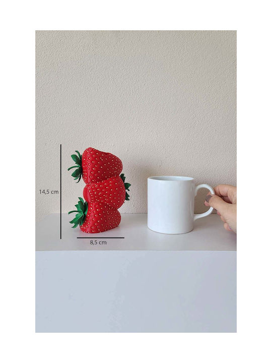 SteweHome Vază Decorativă Din Plastic Roșie 3x3xÎcm