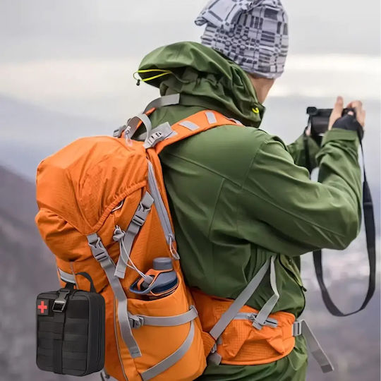 Kit de Supraviețuire Zola Foarfecă Pensetă Bandaje Garou Comprese Pătură Termică Sistem de Atașare Molle Impermeabil 20 × 15 × 11 Cm Negru