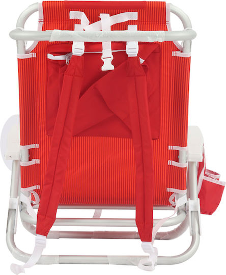 Aluminium Red Beach Chair 64x63x77cm
