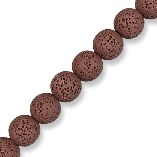 Lava Beads 12mm Round Rotten Apple Pink 40cm – Hole 2mm – 38 Beads