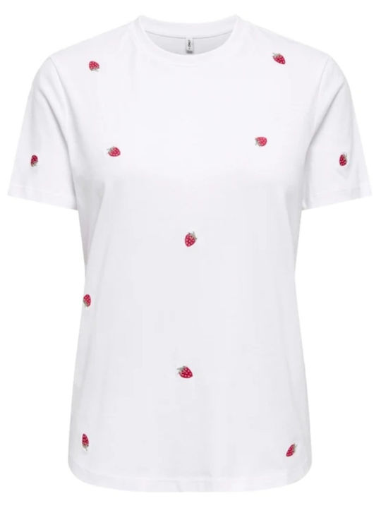 Damen T-Shirt Weiß / Rot