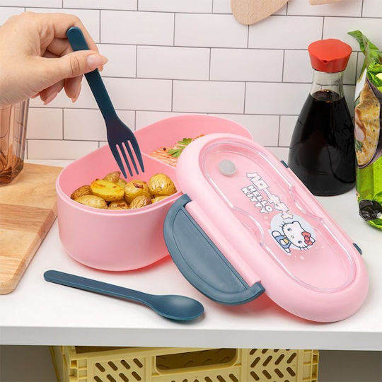 Paladone Kunststoff Kinderlebensmittelbehälter Abendessen-Set Hello Kitty
