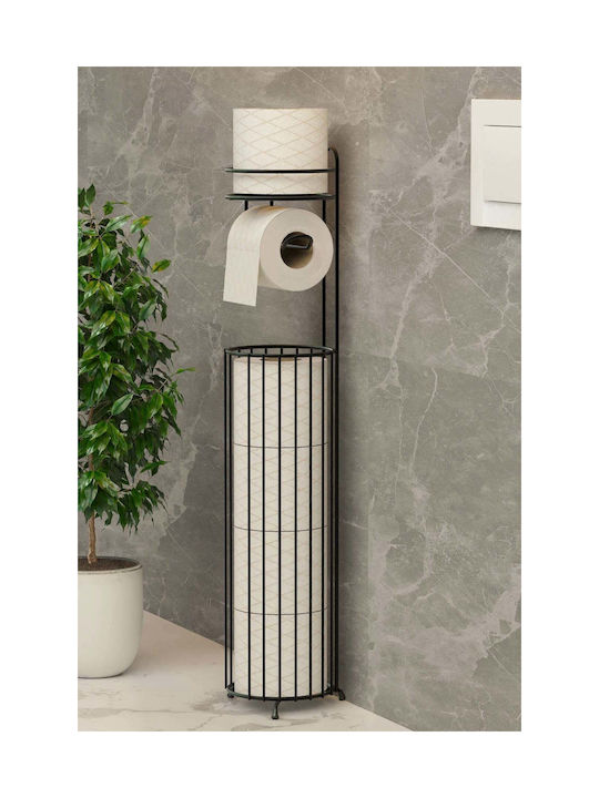 SteweHome Floor Paper Holder Metallic Black