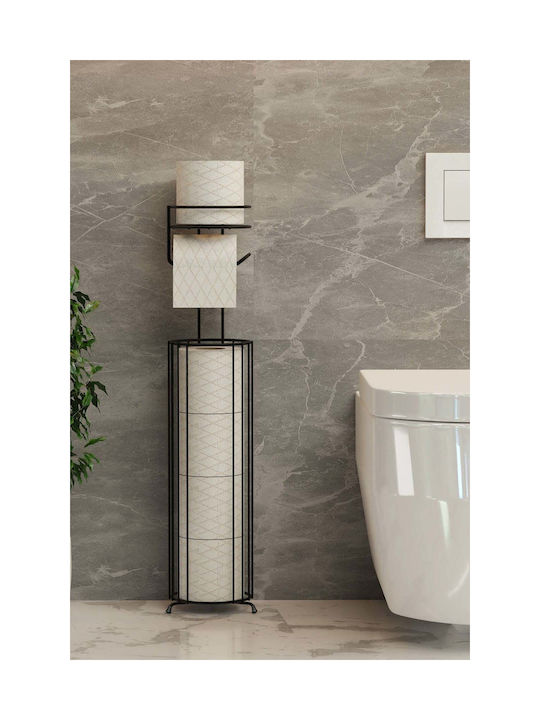 SteweHome Floor Paper Holder Metallic Black