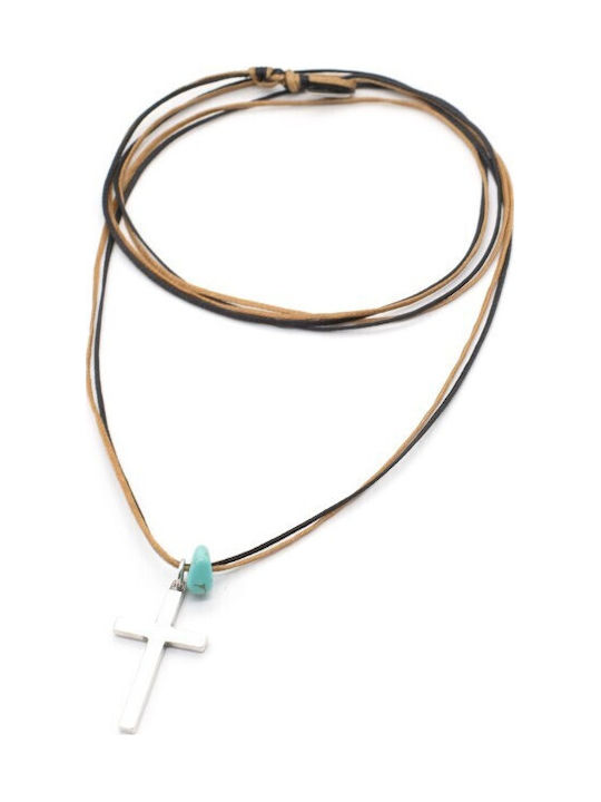 Irmelia Men's Silver Cross with Chain