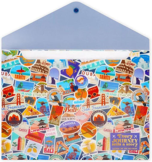 Φάκελος Κουμπί Α4 Fold & Order Travel Stickers Pfb0003 Legami