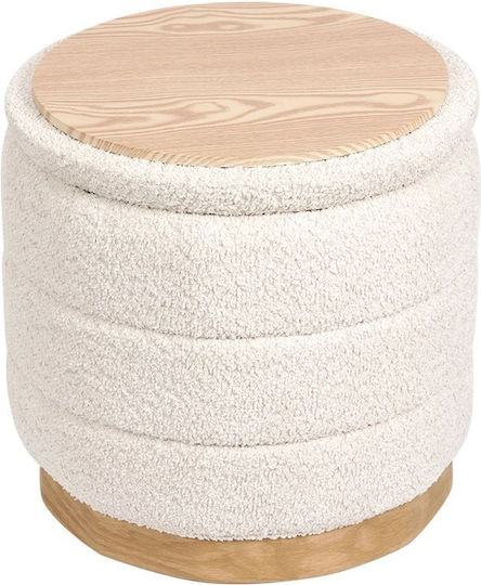 Footstool With Storage Space Pelen White 39x39x37cm Footstool With Storage Space Pelen White 39x39x37cm