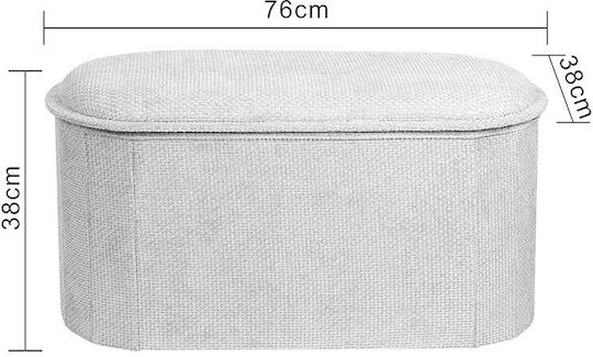 Столче за пейка с място за съхранение Облечено с плат Trebia Бежов 76x38x38см