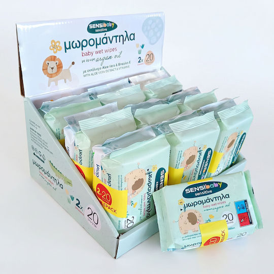 Sensibaby Μωρομάντηλα 360τμχ. Argan Oil Με Εκχύλισμα Aloe Vera & Βιταμίνη Ε