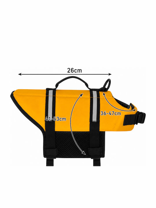 Zola Jachetă De Salvare Pentru Câini Mărimea S 7-10 Kg 41-53 Cm Piept Curele Reglabile Reflectorizante Mâner De Transport Atașament Pentru Lesă Galbenă