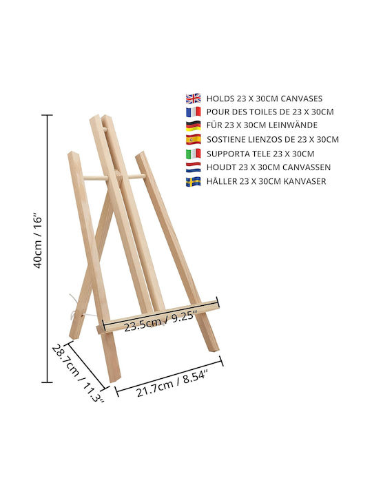 Set 4 Șevalete Din Lemn Belle Vous Înălțime 40cm Pânză 23x30cm Pliabil