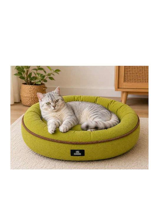 Hundebett Katze Kopfkissen Rund Grünes 50x50cm