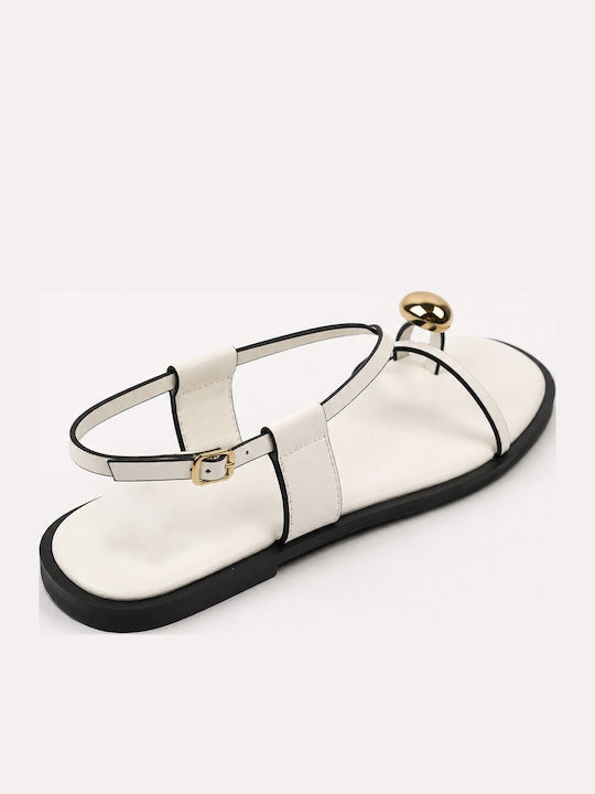 Women's White Flat Sandals