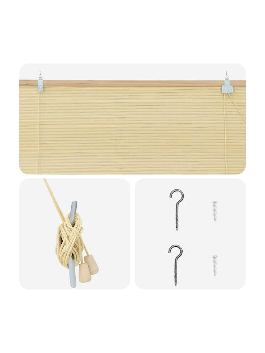 vidaXL Bamboo Blind in Beige Colour W40xH160cm