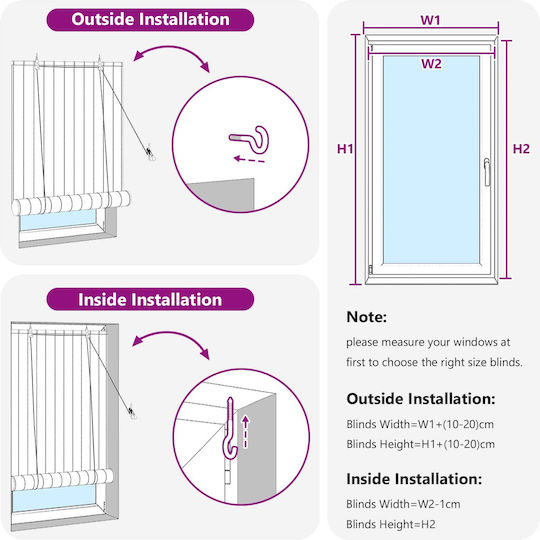 vidaXL Bamboo Roller Blind in Beige 50x220 cm