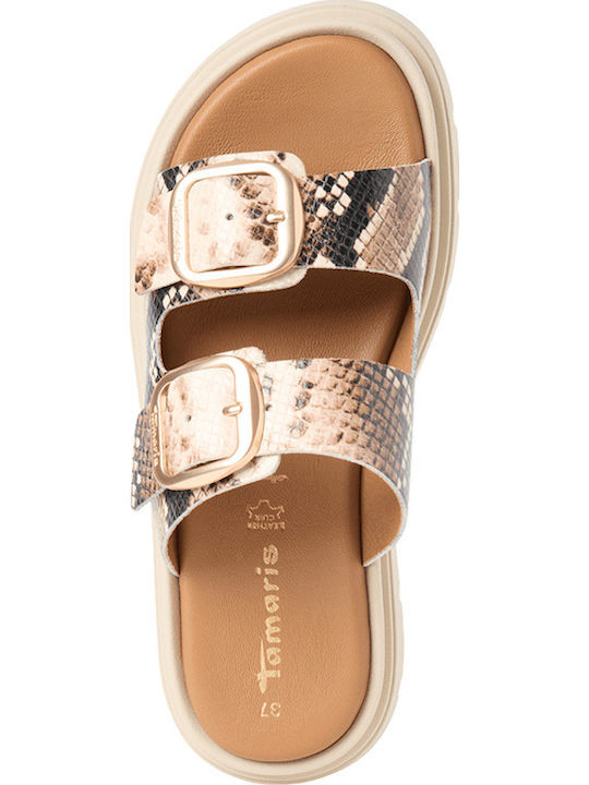 Damen Flache Sandalen Beige