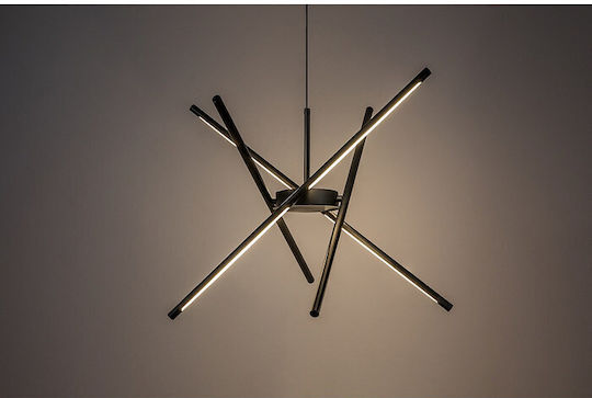 Rabalux Adjustable Black LED Pendant Ceiling Light with Warm White Light 66x66cm