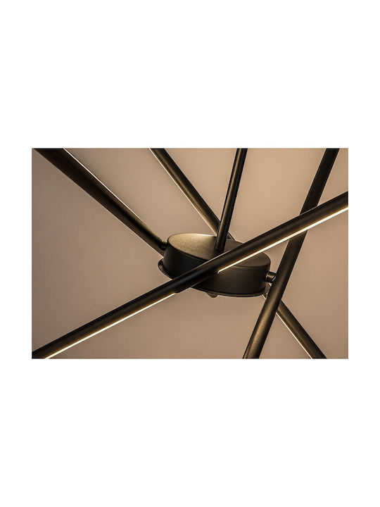 Rabalux Adjustable Black LED Pendant Ceiling Light with Warm White Light 66x66cm