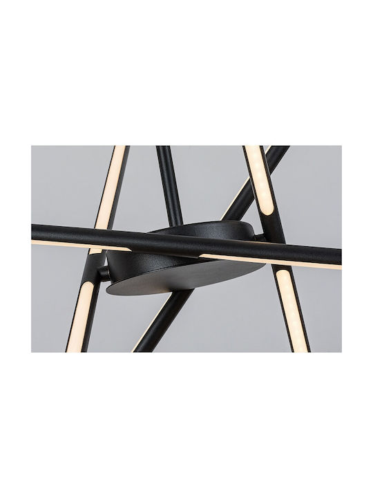 Rabalux Adjustable Black LED Pendant Ceiling Light with Warm White Light 66x66cm