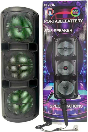 Ηχείο Karaoke με Ενσύρματo Μικρόφωνο και Εφέ Φωτισμού QL8307 160033 Μαύρο