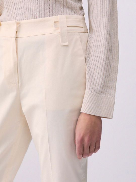 Damen Chino Hose aus Gabardine Beige