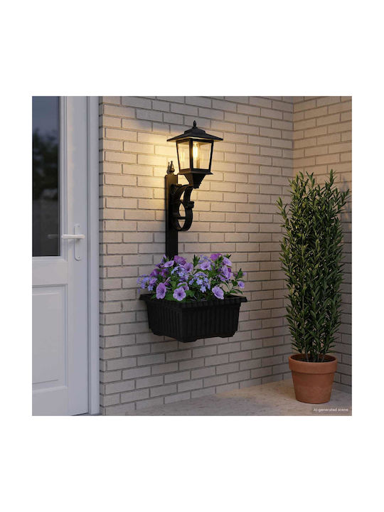 vidaXL Outdoor LED Street Lamp With Warm White Light Black