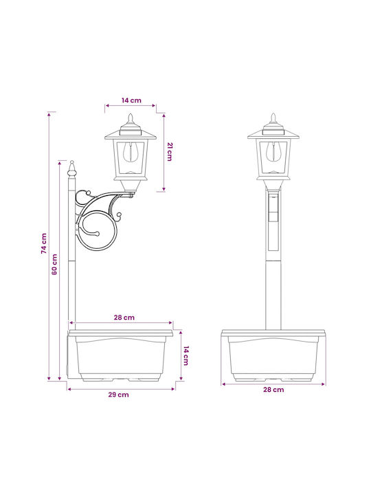 vidaXL Outdoor LED Street Lamp With Warm White Light Black