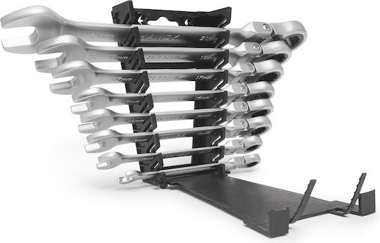 Set Combination Ratchet Wrenches Articulated Neck Access In Angles Tight Spaces