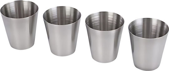Silver Hip Flask 220ml 4 Shot Glasses 30ml