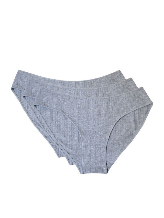 Damen-Slips 3er Pack Grau