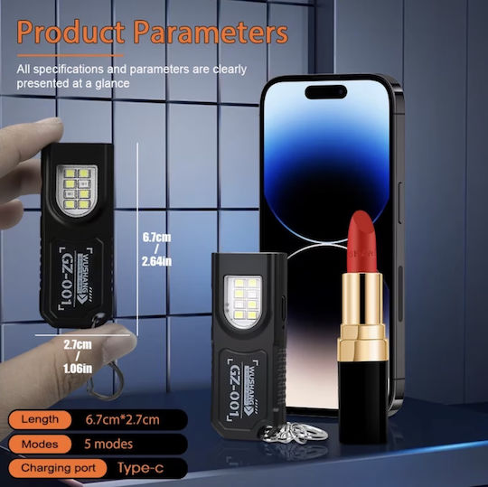 Rechargeable LED Flashlight with Maximum Brightness 300lm Mini