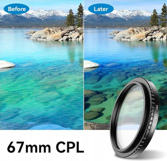 Apexel CPL / UV / Filter Adapter 67mm Diameter for Camera Lenses