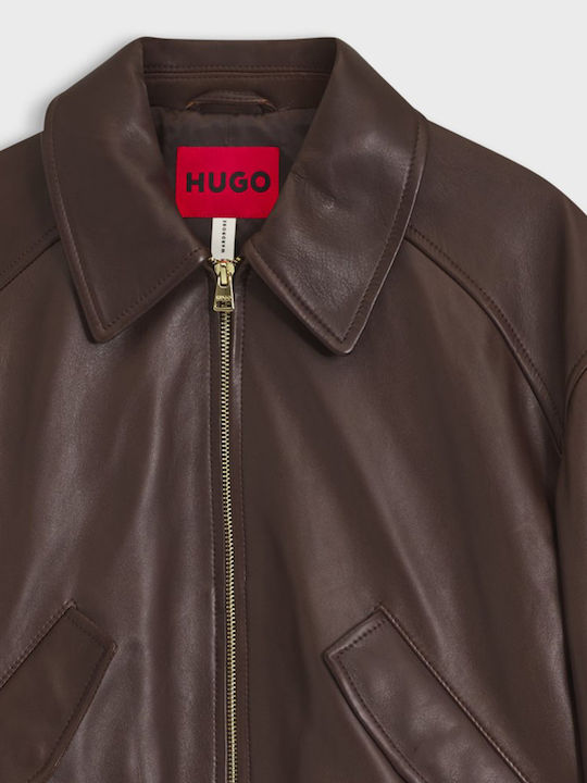 Κοντό Γυναικείο Bomber Jacket Καφέ