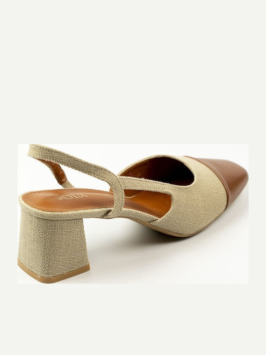 Pointed Toe Heels with Mid Heel Brown