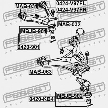 Front Left Upper Control Arm Mitsubishi Pajero Montero V90 2006.08 G Xp 4010a037