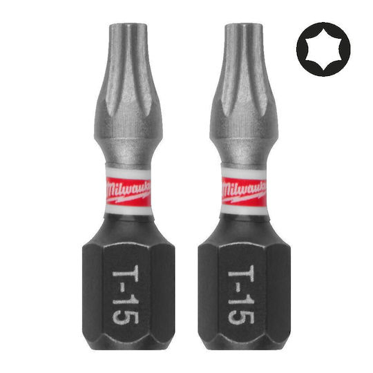 Milwaukee 4932500362 Μύτες Shockwave Impact Duty Torx Tx15 X 25mm 3 Τεμ