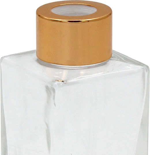 Glass Bottle Room Fragrance 90 Ml 4.5x4.5x10 Cm Gold Cap Keskor 62567