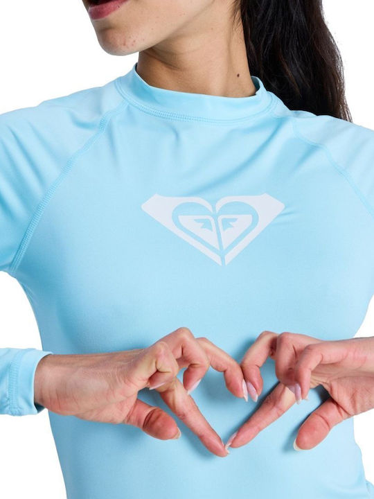 Roxy Whole Hearted UPF 50 Γυναικεία Μακρυμάνικη Αντηλιακή Μπλούζα Τιρκουάζ
