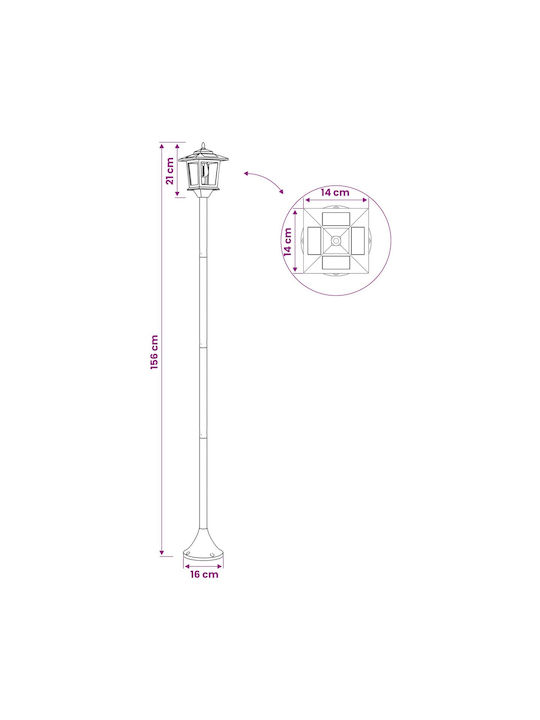 vidaXL Outdoor Floor Lamp LED For Outdoor Use With Warm White Light Black