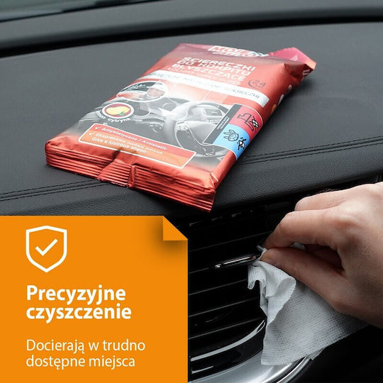 Moje Auto Καθαριστικά και Γυαλιστικά Μαντηλάκια για Ταμπλό Αυτοκινήτου με Άρωμα Λεμόνι 24τμχ