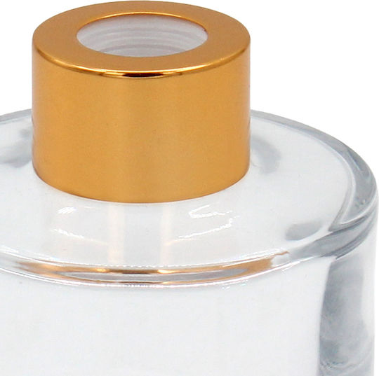 Μπουκάλι Γυάλινο Αρωματικό Χώρου 110 Ml Φ6,5χ7,5 Εκ Χρυσό Καπάκι Keskor 62571