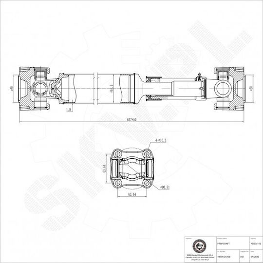 Front Drive Transmission Shaft Kia Sorento I 49100-3e420