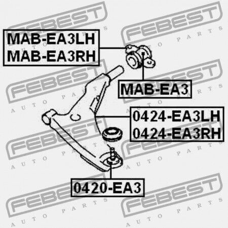 Rulment Braț Spate Control Partea Frontală Dreapta Mitsubishi Galant Ea3 8a 1998.02-2003.07 Mmna Mmna Mr554382