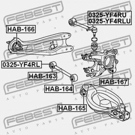 Febest Μπουλόνι Πίσω Βραχίονα Ελέγχου Honda Pilot YF4 2009-2014 GN 52371-SZA-A01