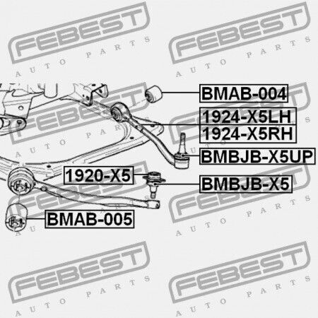 Febest Bmw X5 E53 1999-2006 Ece 31126769715 Front Control Arm Lower Bushing