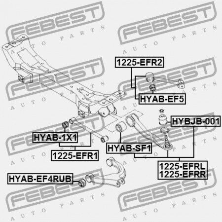 Febest Πίσω Άνω Δακτύλιος Βραχίονα Ελέγχου Hyundai Sonata Ef 02 2001-2006 Dom 55130-38002