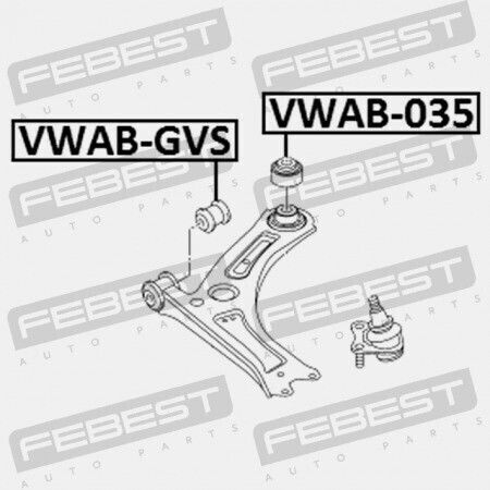 Febest M8x1.25 Μπουλόνι Πίσω Βραχίονα Ελέγχου Εμπρός Audi A3 S3 Sportb Lim Qu 2013 Rdw 5c0407183a