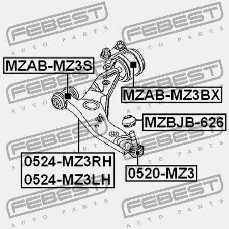 Vorderarmlehne Steuerung Hinterring Mazda 3 Bk 2003-2006 Eu B32h-34-300e
