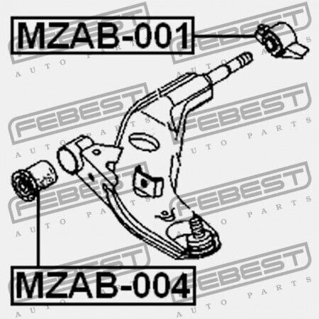 Febest Front Control Arm Bushing Mazda 626 Ge 1991-1994 Eu Ga2b-34-470a